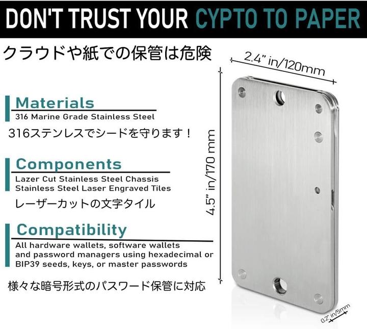 Actual product image Billfodl Crypto Wallet