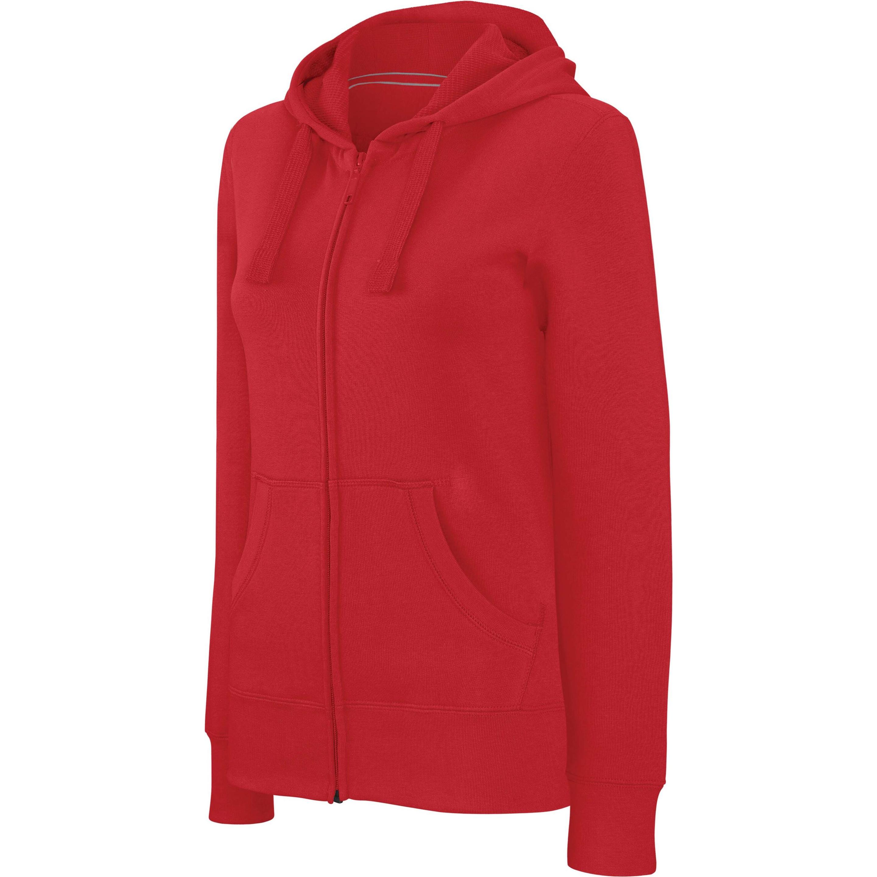 Kariban, Damen, Pullover, Damen Hoodie mit Reissverschluss, Rot, (M)