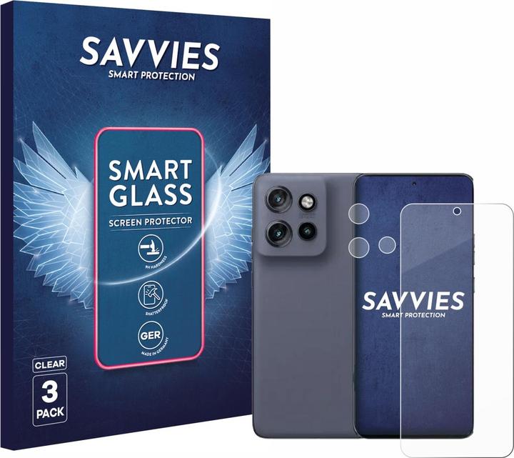 Immagine prodotto Savvies Panzer Schutzglas für Motorola Edge 50 Neo (Display+Kamera) Schutzfolie Displayschutz Display (3 pz., Motorola Edge 50 Neo)