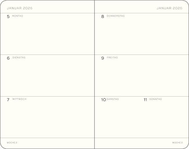 Image du produit Leuchtturm1917 Leuchtturm 1w/2s Mini Hc Schwarz (A7, 1 semaine / 2 pages)