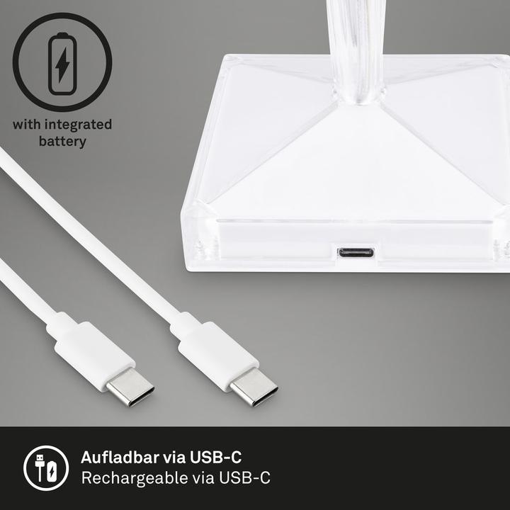 Image du produit Briloner Akku RGB-LED lampe de table, aspect cristal, transparent, 1xLED/2,3W