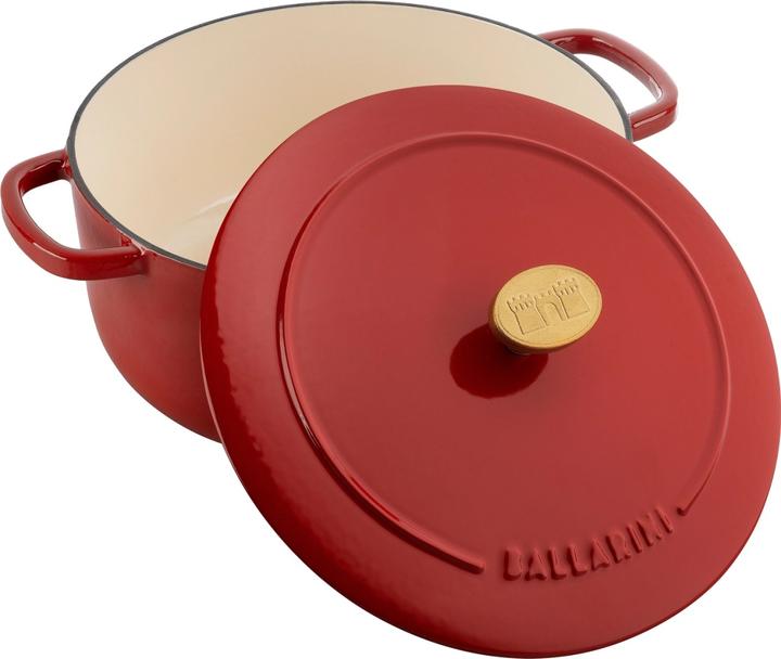 Actual product image Ballarini Cocotte BELLAMONTE 22 cm round 3.0 litre cast iron roaster red (22 cm, Casserole + Stewpot, Cast iron)