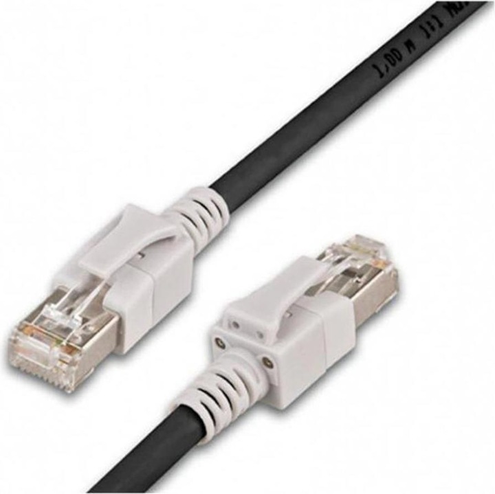 Produktbild Wirewin Cat.6A LED Patchkabel 1m schwarz (S/FTP, S/STP, CAT6a, 1 m)