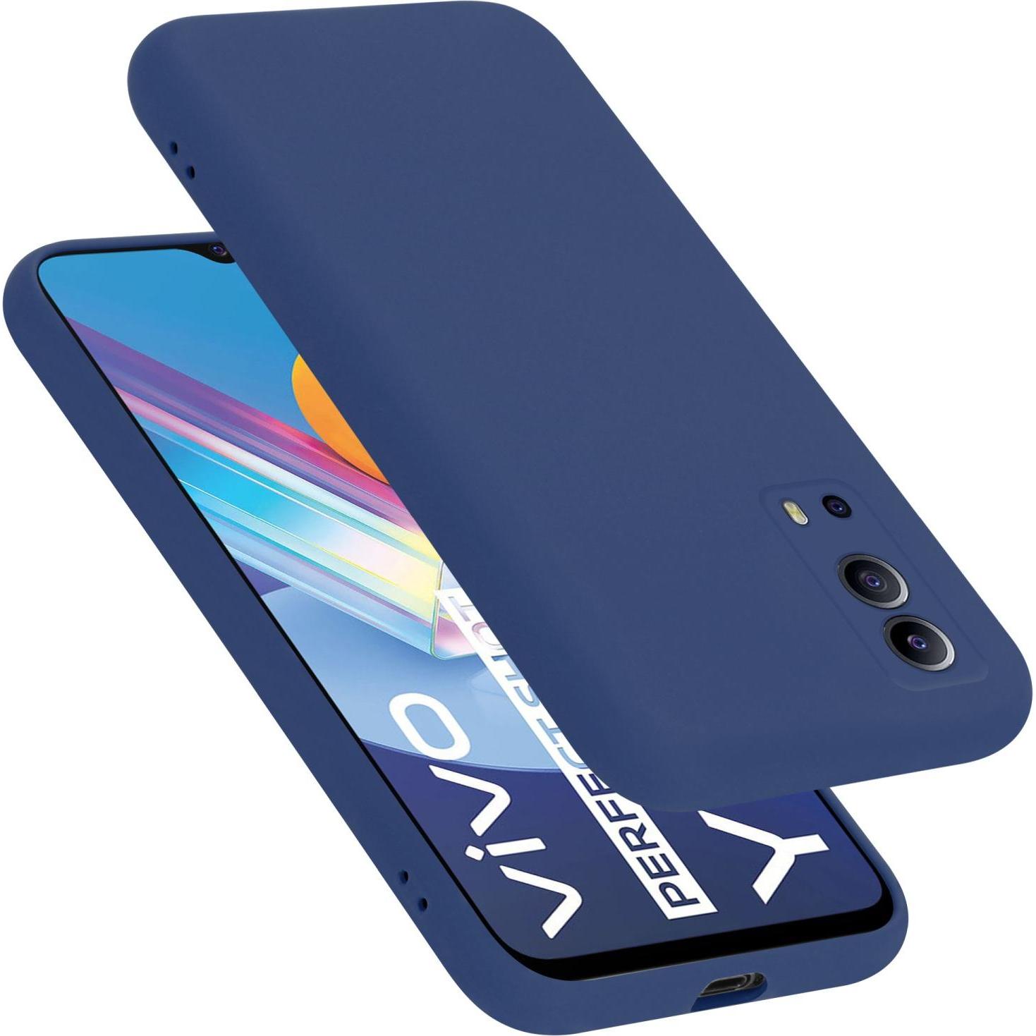 Cadorabo TPU Liquid Silicone Case Hülle für Vivo Y52 5G / Y72 5G (Vivo Y72 5G, Vivo Y52s 5G), Smartphone Hülle, Blau