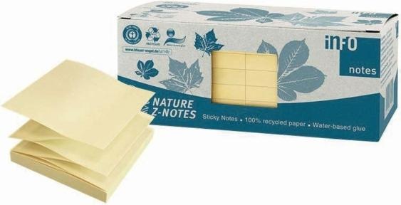 Image du produit Papillons adhésifs recyclés Standard 5644-11BOX jaune 12 blocs (75 x 75 mm)