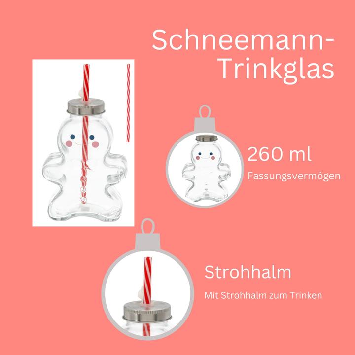 Produktbild Novaliv 2X Tassen Glühwein 440 ml Personalisierte Weihnachtstasse mit Trinkhalm - Lebkuchenmann als (440 ml, 2x)