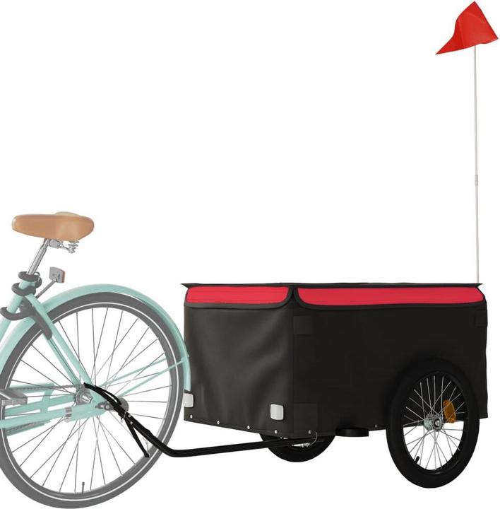 Image du produit VidaXL Lastenanhänger Schwarz und Rot 45 kg Eisen, Farbe