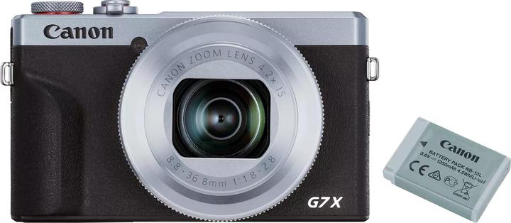 Produktbild Canon PowerShot G7X Mark III srebrny + zapasowy akumulator (8.8 - 36.8 mm, 20.10 Mpx)