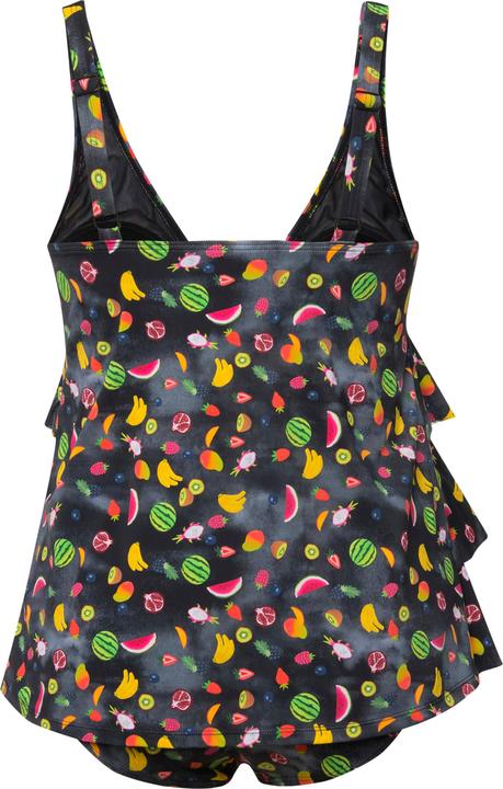 Image du produit Ulla Popken Tankini à volants, bonnets souples, matière recyclée dans un imprimé fruits (42 A)