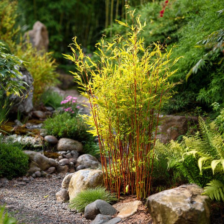 Produktbild Plant in a Box Fargesia nitida 'Red Dragon' - 2er Set Roter Drachenbambus (60 cm)