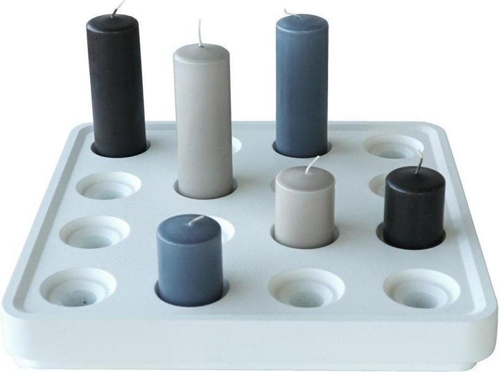Produktbild Born in Sweden Kerzenhalter aus recyceltem Aluminium, weiss, Stumpastaken Small