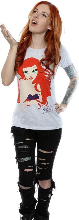 Actual product image Disney Princess Womens/Ladies The Little Mermaid Ariel Silhouette Cotton T-Shirt (S)