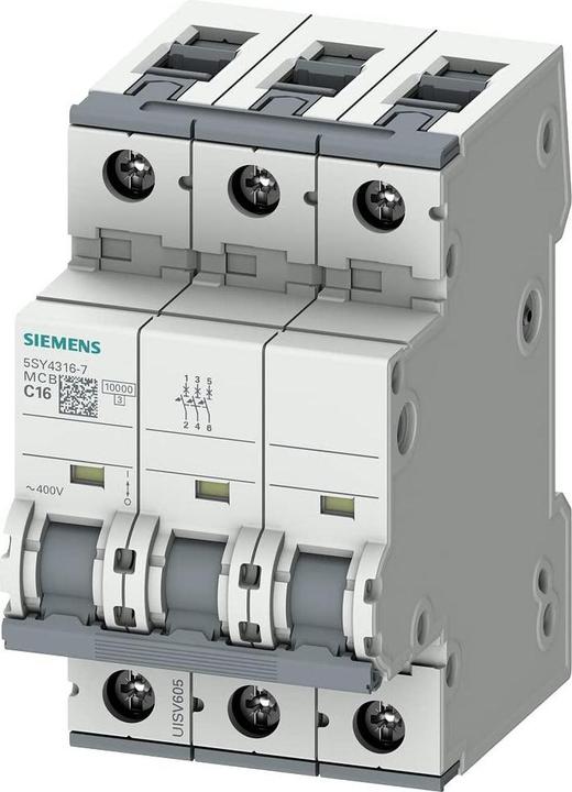 Produktbild Siemens Sicherungsautomat 3-polig 16A Typ C