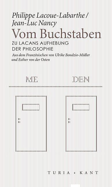 Produktbild Vom Buchstaben (Deutsch, Jean-Luc Lacoue-Labarthe Nancy, 2019)