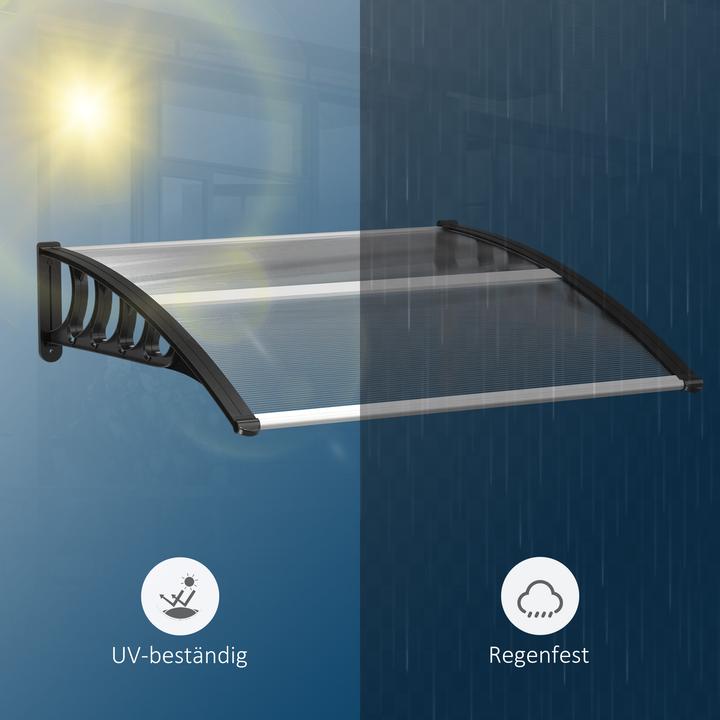 Actual product image Outsunny Pultvordach Polycarbonate, Aluminium Transparent+Schwarz