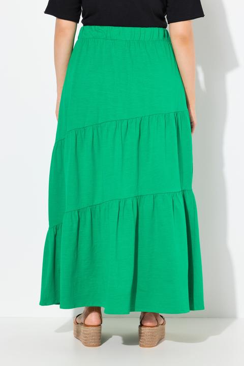 Immagine prodotto Ulla Popken Maxi gonna in jersey dal taglio svasato con balze e cintura elastica (42, 44)