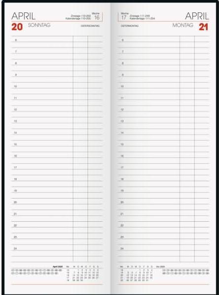 Produktbild Glocken Tagebuch 110x297mm 1 Tag/Seite chamois Kalendarium 2025