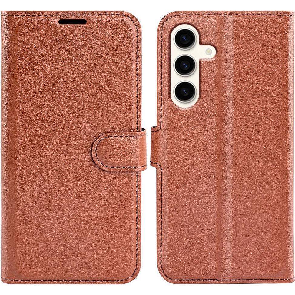 Cover-Discount Leder Etui Hülle braun (Samsung Galaxy S24+), Smartphone Hülle, Braun