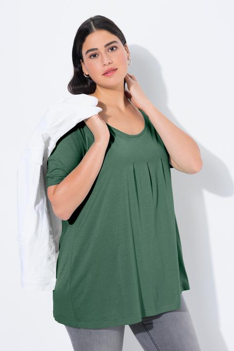 Actual product image Ulla Popken Essential Front Pleat Tee (50, 52)