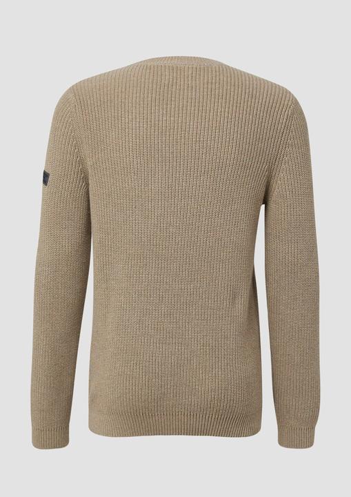 Produktbild s.Oliver Strickpullover Strukturierter Baumwoll-Pullover mit Label-Patch (3XL)