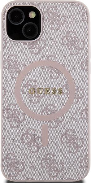 Produktbild Guess GUHMP14SG4GFRP iPhone 14 / 15 / 13 6.1" różowy/pink hardcase 4G Collection Leather Metal Logo (Apple iPhone 14, Apple iPhone 13, Apple iPhone 15)