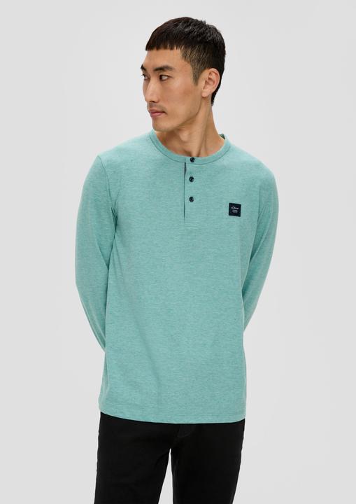 Produktbild s.Oliver T-Shirt Meliertes Longsleeve mit Henleyausschnitt (L)