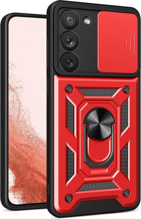 Produktbild Hurtel Hybrid Armor Camshield Hülle für Samsung Galaxy S23+ gepanzerte Hülle mit Kameraabdeckung rot (Samsung Galaxy S23+)