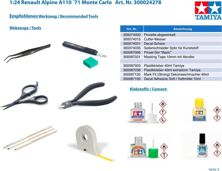 Produktbild Tamiya Alpine A110 MC 1971