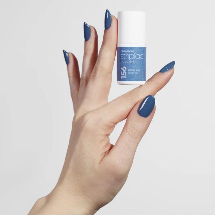 Immagine prodotto Alessandro ALESSAN Striplac UV Colour Petr Lo 6.5ml (156 Petrol Love Shimmer, Vernice UV gel)