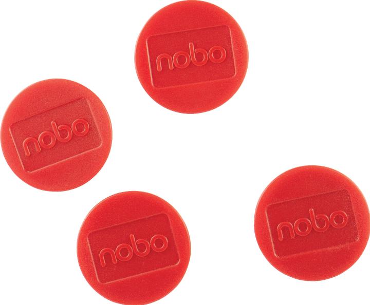 Actual product image Nobo Holding magnet Ø 3.8 cm 4 pieces, Red (4 x)