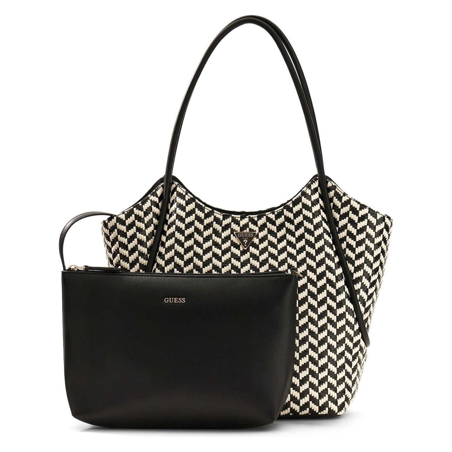 Guess, Damen, Tasche, Tessi 2 In 1 Tote, Schwarz