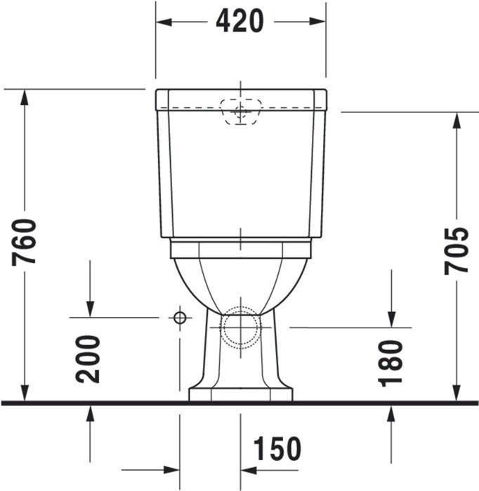 Produktbild Duravit Stand-WC 1930 tief, 355x665mm Abgang waagrecht weiss WG