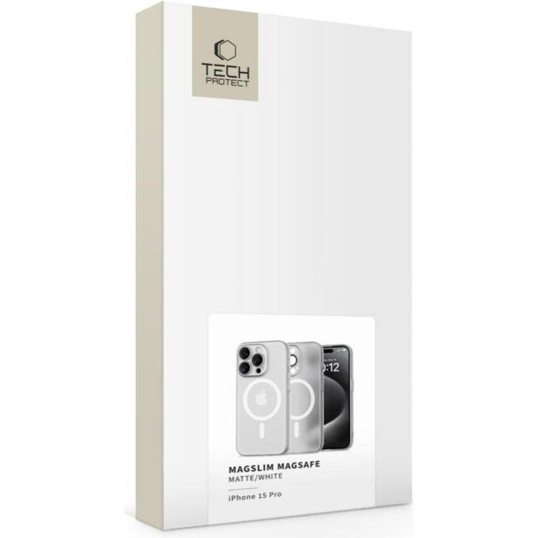 Thumbnail - Tech-Protect MagSlim MagSafe iPhone 15 Pro Case - White (Apple iPhone 15 Pro), Smartphone Hülle, Weiss