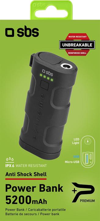 Image du produit SBS Banque d'énergie de 5200 mAh - Unbreakable Collection (5200 mAh)