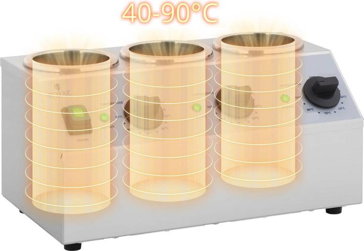 Actual product image Royal Catering Sauce Warmer - 3 x 1 L - Top control panel -