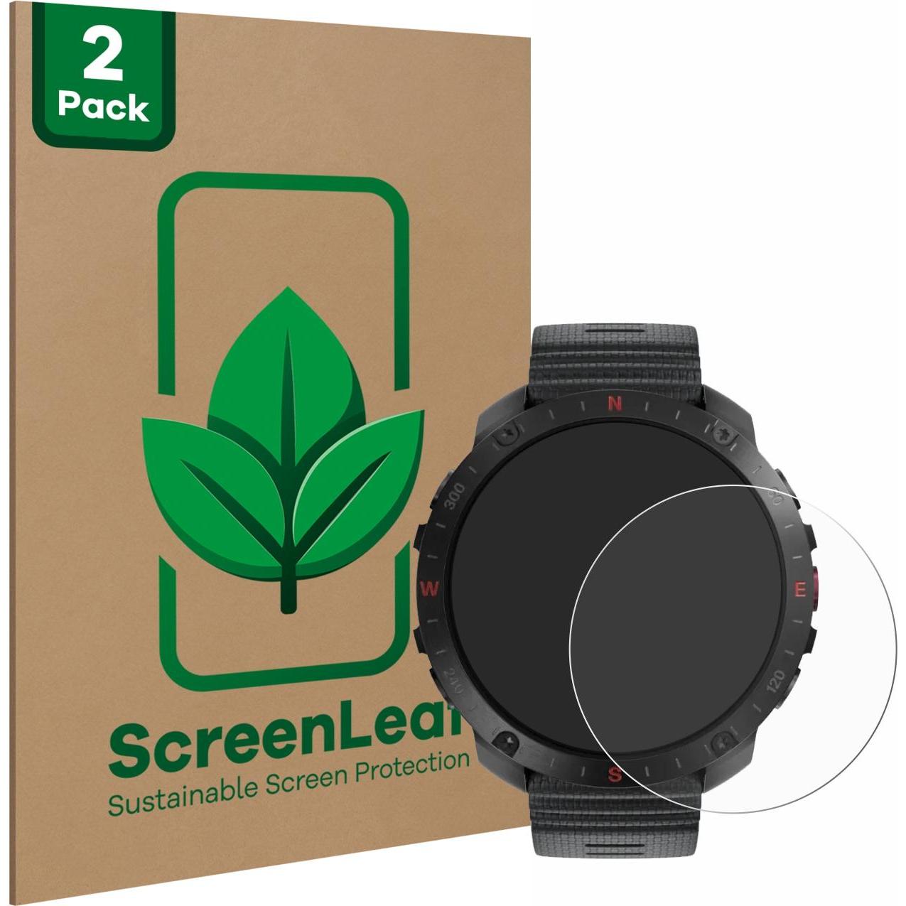 ScreenLeaf Schutzfolie nachhaltiger Displayschutz Displayschutzfolie Folie Klar Transparent, Smartwatch Schutzfolie, Tra...
