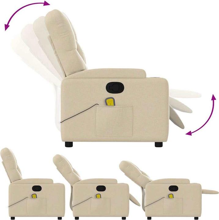 Produktbild VidaXL Massagesessel Creme Stoff,Farbe: Creme,Material: Stoff (100