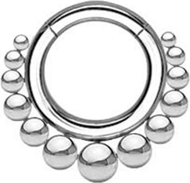 Immagine prodotto Star Piercing Anello a segmenti incernierato con sfere d'argento (Acciaio chirurgico 316L, senza ottone)