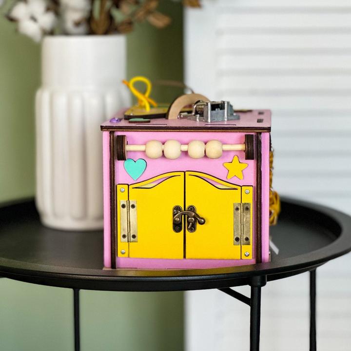 Immagine prodotto Activity Board Cubo da viaggio in legno, Cubo da viaggio, Cubo da viaggio per 1 anno, Giocattolo ecologico