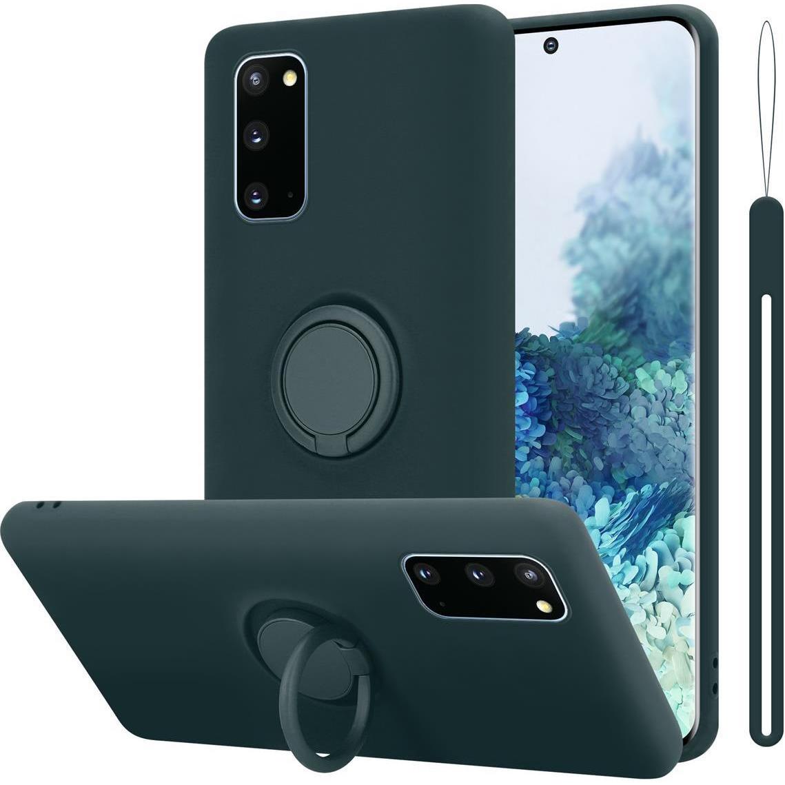 Cadorabo TPU Liquid Ring Silicone Case Hülle (Samsung Galaxy S20+), Smartphone Hülle, Grün