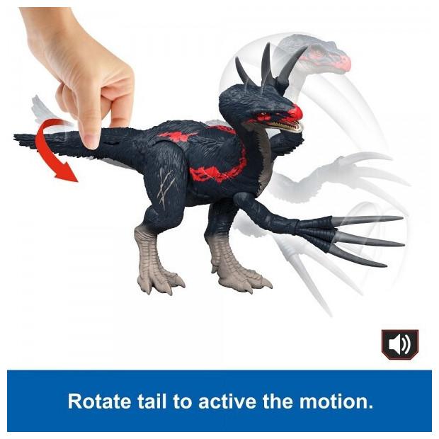 Actual product image Mattel JURASSIC WORLD SLASH 'N ROAR Therizinosaurus
