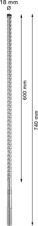 Produktbild Bosch Professional Zubehör EXPERT SDS max-8X Hammerbohrer, 18 x 600 x 740 mm (18,00 mm)