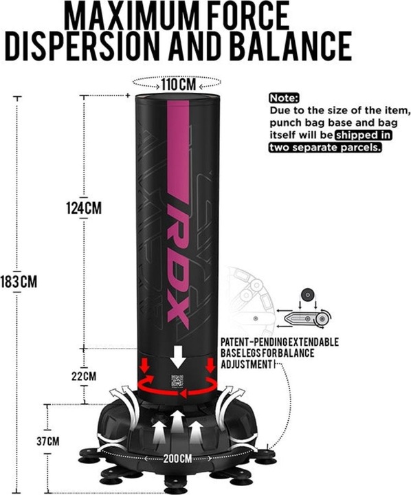 Produktbild Rdx Freistehender Boxsack F6 Pink - 183 cm (180 cm)