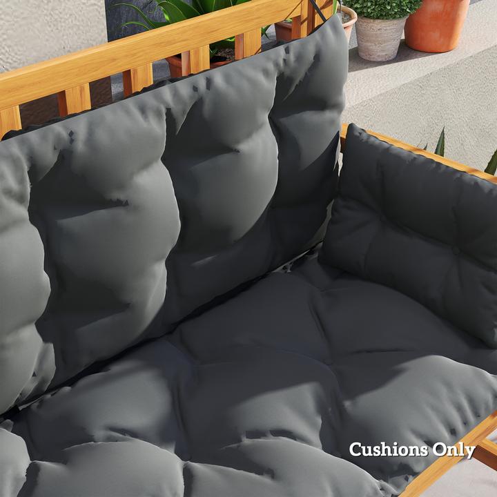 Image du produit Outsunny Sitzkissen-Set Polyester Dunkelgrau+Schwarz (180 x 110 cm)