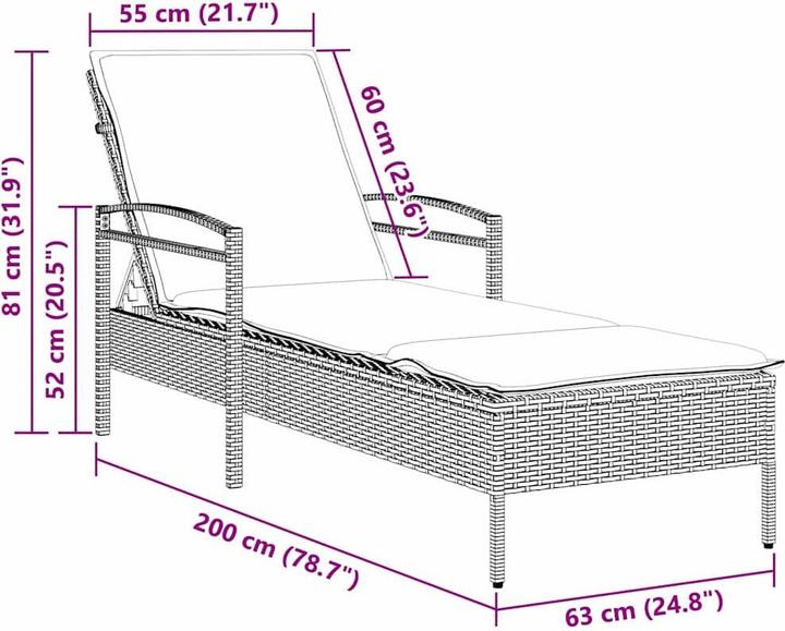 Immagine prodotto vidaXL Sonnenliege (200 cm)