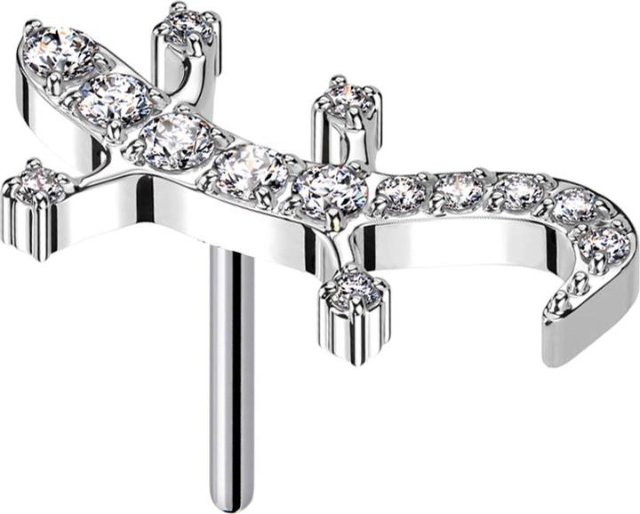 Immagine prodotto Star Piercing Cristalli argento lucertola Threadless argento (senza ottone, Titanio)