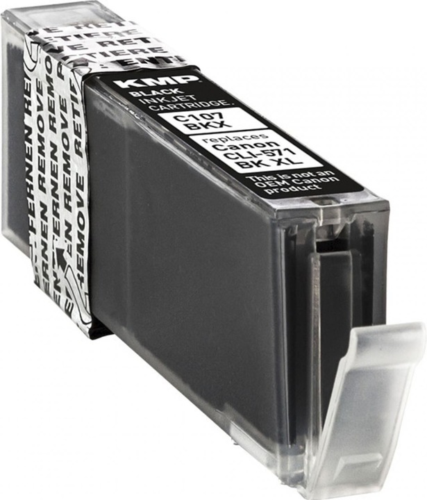 Actual product image KMP C107BKX Ink cartridge bw comp. with Canon CLI-571 XL BK (FC)