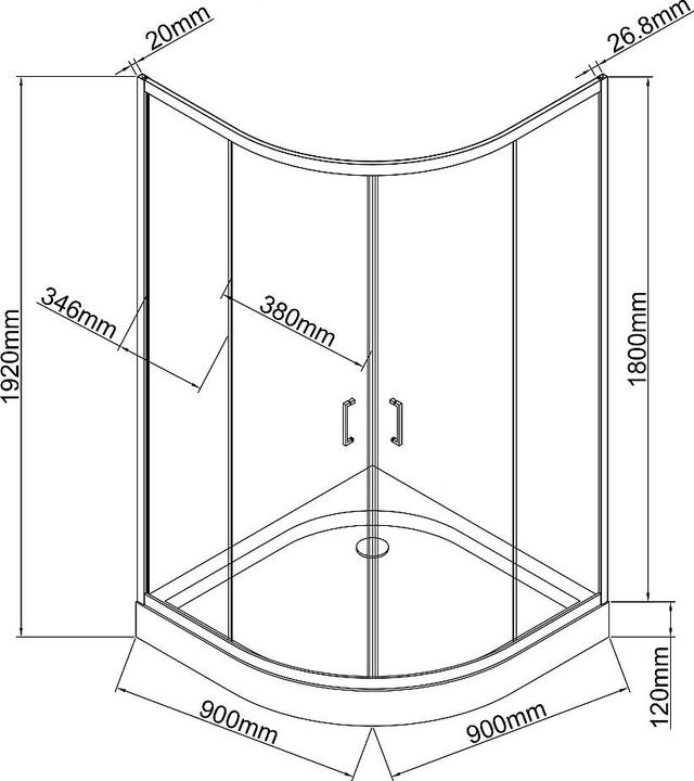 Produktbild Shower Design Sidoa (90 cm, 90 cm, 192 cm)