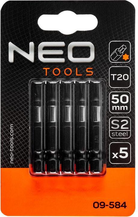 Produktbild Neo Tools Screwdriver nozzle (Impact nozzles S2, 50 mm, T20 - 5 pcs.)