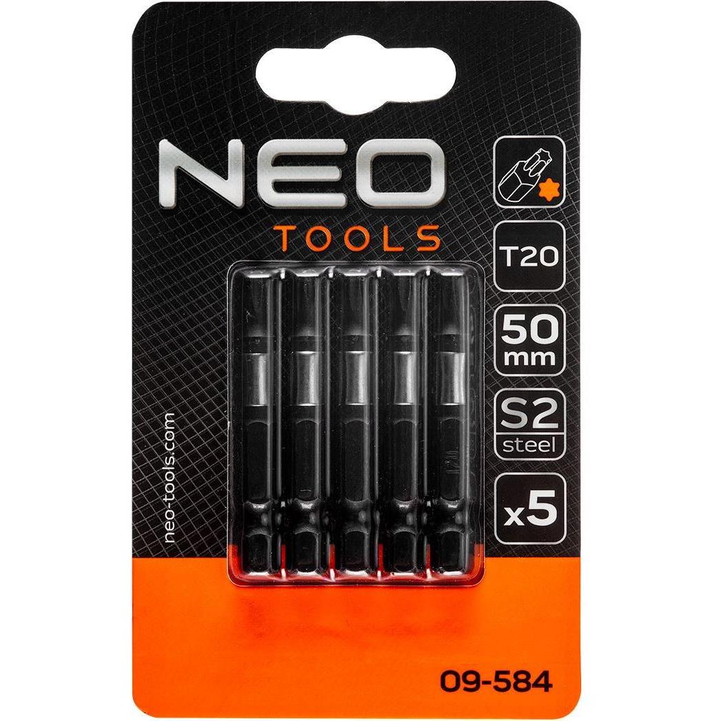 Neo Tools, Bits, Screwdriver nozzle (Impact nozzles S2, 50 mm, T20 - 5 pcs.) (T20)